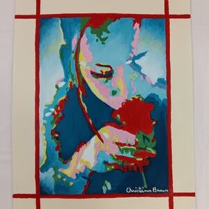 Hand Painted Acrylic Painting On Canvas Sheet Unframed Signedn *